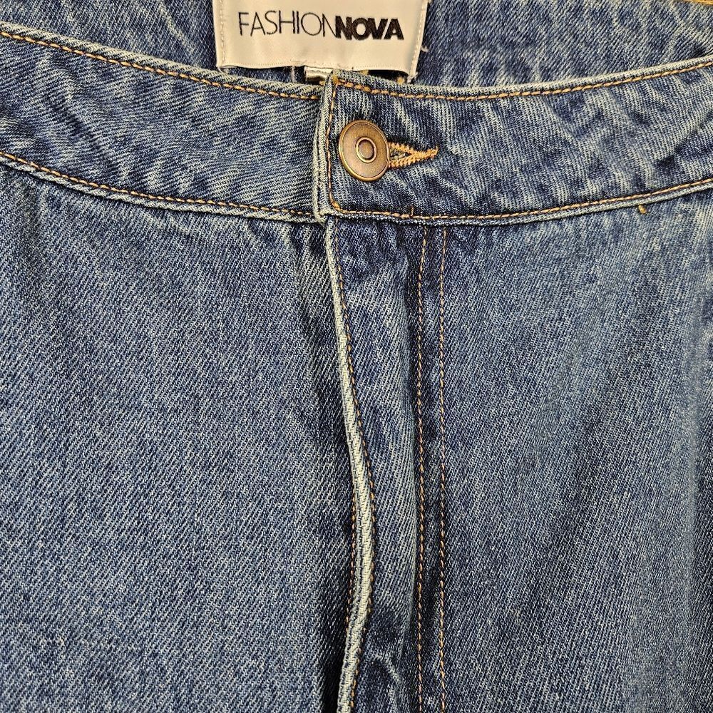 NWT Fashion Nova “Star of the Night” Baggy Jeans – Medium Wash 22 - Picture 7 of 15